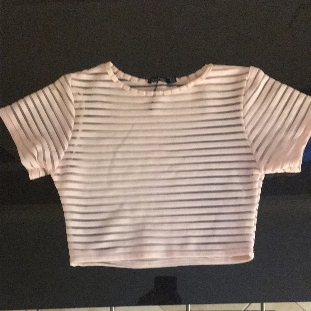 Boohoo Light Pink Crop Top - Picture 1 of 4